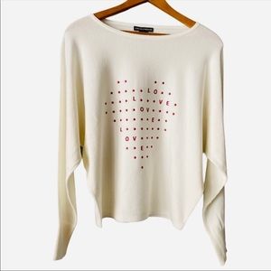 NEW Chelsea & Theodore Dolman Heart Sweater Small